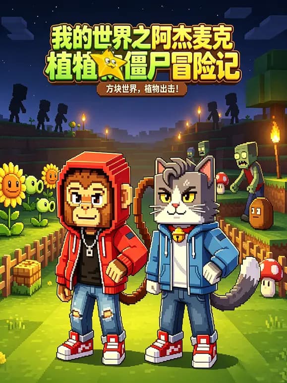 我的世界之阿杰麦克植物僵尸冒险记